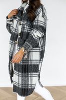 Women's Fashion Stripe Patchwork Woolen Coat main image 5