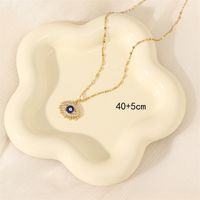 201 Stainless Steel Brass 18K Gold Plated IG Style Classic Style Cool Style Plating Inlay Devil's Eye Life Tree Zircon Pendant Necklace main image 5