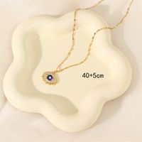 Acier Inoxydable 201 Laiton Plaqué Or 18K Style IG Style Classique Style Cool Placage Incruster L'Oeil Du Diable Arbre De Vie Zircon Pendentif main image 5