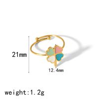 IG Style Vintage Style Simple Style Heart Shape Flower 304 Stainless Steel 18K Gold Plated Open Rings In Bulk sku image 5