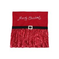 Christmas Cartoon Style Letter Solid Color Cloth Home Daily Chair Cover sku image 2