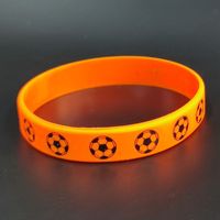 Moda Circulo Fútbol Gel De Sílice Unisexo Pulsera sku image 3