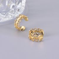 1 Pair Simple Style Classic Style Solid Color Plating 304 Stainless Steel Titanium Steel 18K Gold Plated Ear Cuffs sku image 1