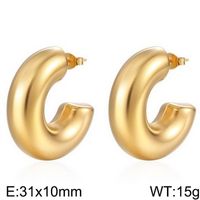 1 Pair Modern Style Simple Style Solid Color Plating Stainless Steel 18K Gold Plated Earrings sku image 48