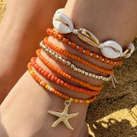 Casual Vacation Simple Style Geometric Starfish Glass Shell Knitting Women's Bracelets sku image 14