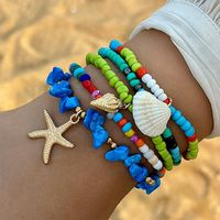 Casual Vacation Simple Style Geometric Starfish Glass Shell Knitting Women's Bracelets sku image 10
