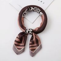 Women's Simple Style Leopard Satin Printing Silk Scarves sku image 3