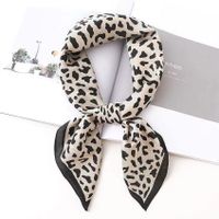 Women's Simple Style Leopard Satin Printing Silk Scarves sku image 7