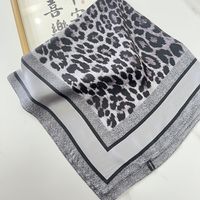 Women's Simple Style Leopard Satin Printing Silk Scarves sku image 9