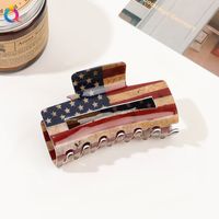 Women's Casual Simple Style National Flag Arylic Hollow Out Hair Claws sku image 7