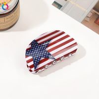 Women's Casual Simple Style National Flag Arylic Hollow Out Hair Claws sku image 5