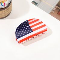Women's Casual Simple Style National Flag Arylic Hollow Out Hair Claws sku image 4
