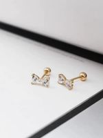 1 Pair Sweet Cross Heart Shape Snowflake Plating 304 Stainless Steel Titanium Steel 18K Gold Plated Cartilage Earrings sku image 47