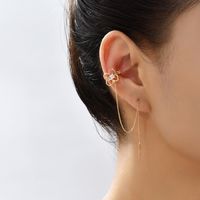 Pair Of New Fashion Copper Micro-inlaid Zircon Branch Pendant Tassel Pierced Earrings sku image 2