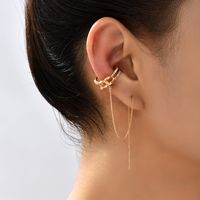Pair Of New Fashion Copper Micro-inlaid Zircon Branch Pendant Tassel Pierced Earrings sku image 10