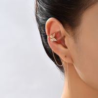 Pair Of New Fashion Copper Micro-inlaid Zircon Branch Pendant Tassel Pierced Earrings sku image 9