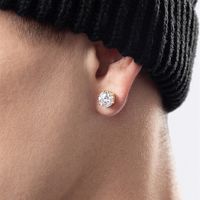 1 Pair Simple Style Round Inlay Stainless Steel Zircon Ear Studs sku image 4