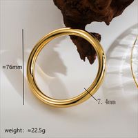 Stainless Steel 14K Gold Plated Simple Style Argyle Chunky Thick Bangle sku image 4
