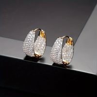 1 Pair Sweet Colorful Plating Inlay Copper Zircon Gold Plated Earrings sku image 8