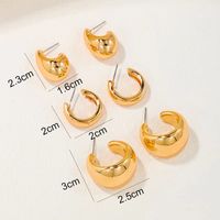 3 Pairs Simple Style Water Droplets Irregular CCB Ear Studs sku image 5