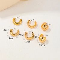 3 Pairs Simple Style Water Droplets Irregular CCB Ear Studs sku image 4