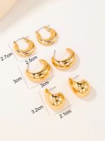 3 Pairs Simple Style Water Droplets Irregular CCB Ear Studs sku image 6
