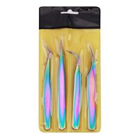 Stainless Steel False Eyelashes Aid Color Titanium Tweezer sku image 10