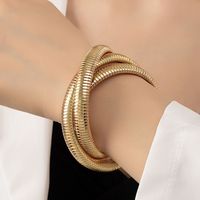 Exaggerated Solid Color Metal Wholesale Bangle sku image 4