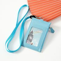 Unisex Solid Color Pu Leather Zipper Card Holders sku image 14