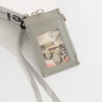 Unisex Solid Color Pu Leather Zipper Card Holders sku image 16