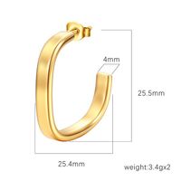 Simple Style Square Stainless Steel Plating Ear Studs 1 Pair main image 5