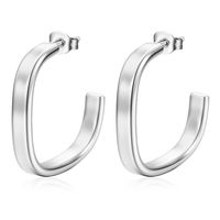 Style Simple Carré Acier Inoxydable Placage Boucles D'oreilles 1 Paire main image 3