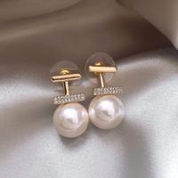 1 Pair Sweet Geometric Round Plating Imitation Pearl Drop Earrings sku image 10