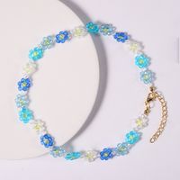 Lady Pastoral Flower Artificial Crystal Seed Bead Wholesale Bracelets Necklace Jewelry Set main image 6