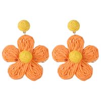 1 Pair Cute Lady Sweet Flower Raffia Drop Earrings sku image 16