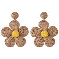 1 Pair Cute Lady Sweet Flower Raffia Drop Earrings sku image 15