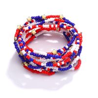 Wholesale Jewelry Modern Style Star American Flag Plastic Beaded Bracelets main image 4