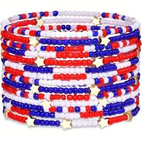 Wholesale Jewelry Modern Style Star American Flag Plastic Beaded Bracelets sku image 1