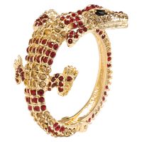 Wholesale Jewelry Exaggerated Novelty Crocodile Alloy Rhinestones Inlay Bangle sku image 1