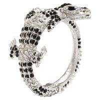 Wholesale Jewelry Exaggerated Novelty Crocodile Alloy Rhinestones Inlay Bangle sku image 2