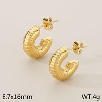 1 Pair Modern Style Water Droplets Plating Stainless Steel 18K Gold Plated Ear Studs sku image 46