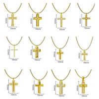 Titanium Steel Casual Plating Cross Zircon Pendant Necklace main image 2