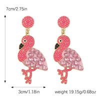 1 Pair IG Style Cute Modern Style Flamingo American Flag Inlay Alloy Seed Bead Rhinestones Drop Earrings main image 2