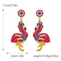 1 Pair IG Style Cute Modern Style Flamingo American Flag Inlay Alloy Seed Bead Rhinestones Drop Earrings main image 3