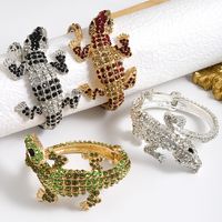 Wholesale Jewelry Exaggerated Novelty Crocodile Alloy Rhinestones Inlay Bangle main image 1