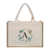 Women's Medium Canvas Letter Basic Classic Style Open Shopping Bags sku image 29