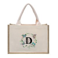 Women's Medium Canvas Letter Basic Classic Style Open Shopping Bags sku image 32
