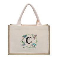 Women's Medium Canvas Letter Basic Classic Style Open Shopping Bags sku image 31