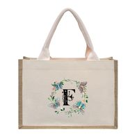 Women's Medium Canvas Letter Basic Classic Style Open Shopping Bags sku image 34