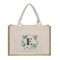 Women's Medium Canvas Letter Basic Classic Style Open Shopping Bags sku image 33